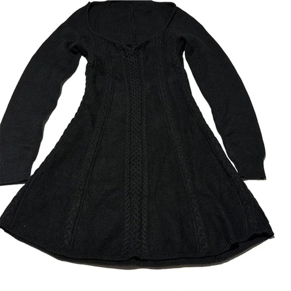 Free People Black Knitted Long Sleeve Sweater Dress - Picture 4 of 6